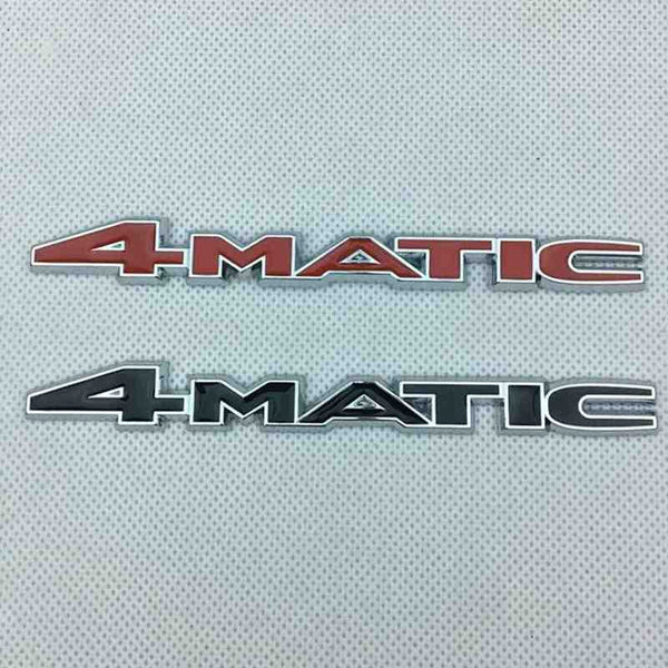 Black 4MATIC Chrome Metal Rear Trunk Letters Badge Emblem Sticker For Cars
