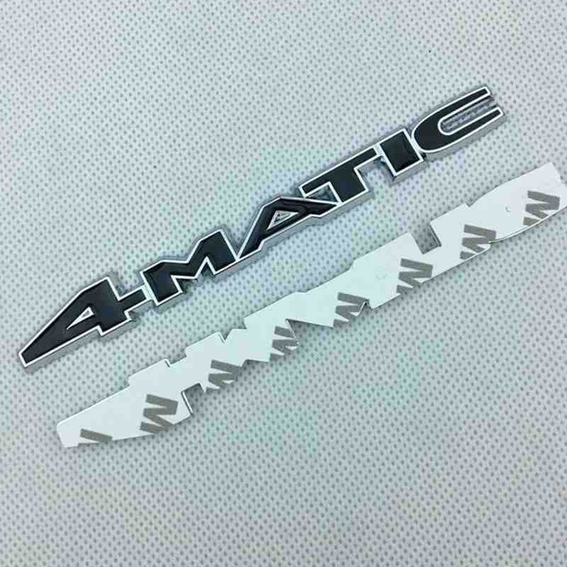 Black 4MATIC Chrome Metal Rear Trunk Letters Badge Emblem Sticker For Cars