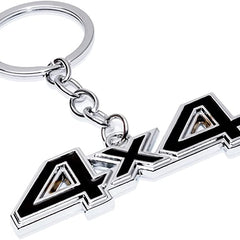 Black 4x4 Logo Chrome Metal Zinc Alloy Keychain For All Bikes And Cars