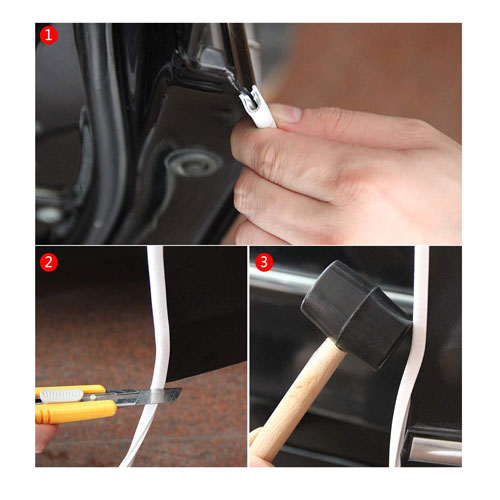 BLACK Car Door Edge Guards U Shape Edge Trim Rubber Seal Protector Car Protection Door Edge(5 Meter) Fit for Most Car