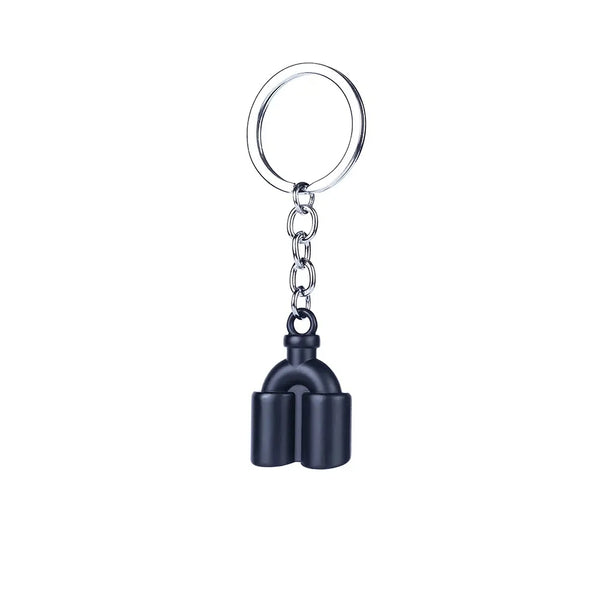 JDM Mini Exhaust Pipe Tail Shaped Model Car Metal Keychain Keyring Keyfob Key Chain Ring Accessories Pendent