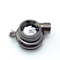 Mini LED Turbo Turbocharger Keychain Spinning Turbine Key Chain Ring Pendant Whistle Sound Keyfob Keyring Car Interior Accessory