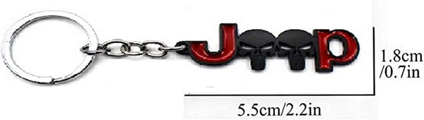 Black Red JEEP 3D Logo Emblem Metal Keychain For Bikes And Cars