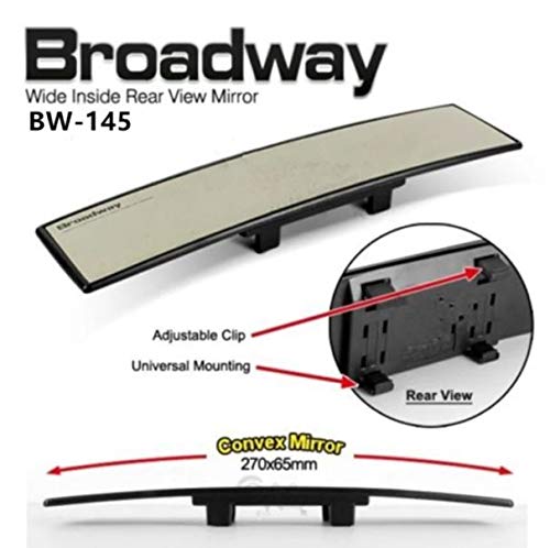 Black Tint 270mm NAPOLEX Broadway Convex Wide Car Rear View Mirror