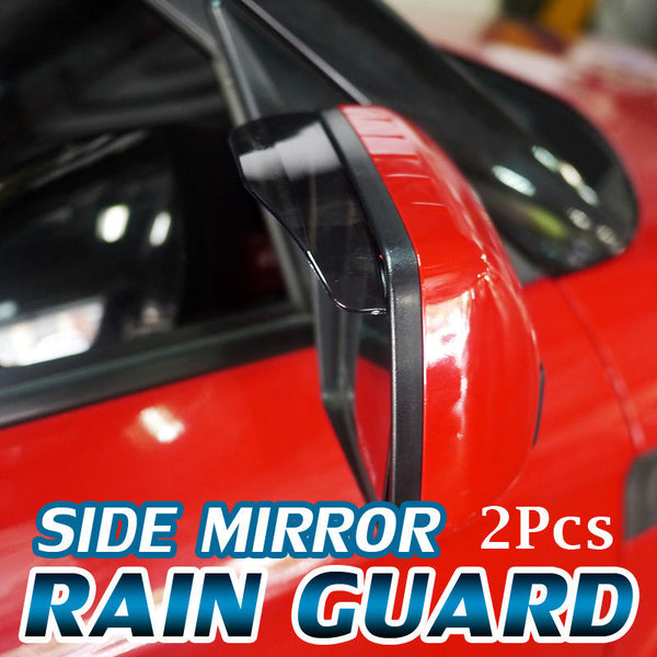 Black Tinted Car Side Mirror Rain Guard Visor (Set Of 2pcs Without Outer Packaging)