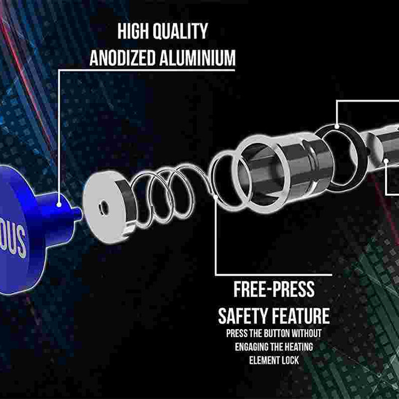 Blue Nitrous Aluminum Car Cigarette Lighter Plug Replacement Push Button Fits Most Automotive Vehicles