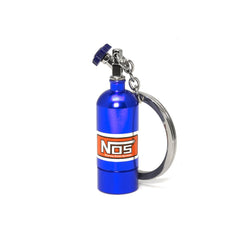 NOS Bottle Keychain With Led Light Creative Nitrogen Bottle Keyring Metal Key Pendant Car Interior Accessories