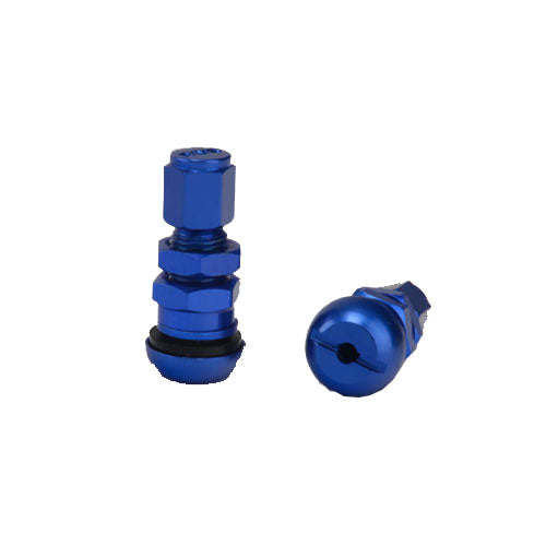 4pcs Blue Bolt-in Aluminium Car Wheel Tire Tubeless Valves Stem with Dust Caps