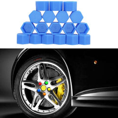 21mm BLUE 20pcs Universal Car Silicone Wheel Lugs Nuts Bolts Covers Protective Cap