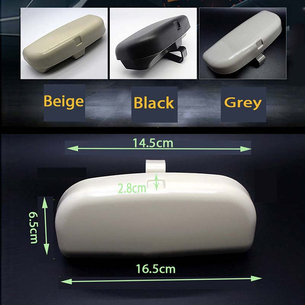 Car Front Driver Side Sunglasses Storage Box / Eyeglass Case Clip Type (Beige Color)
