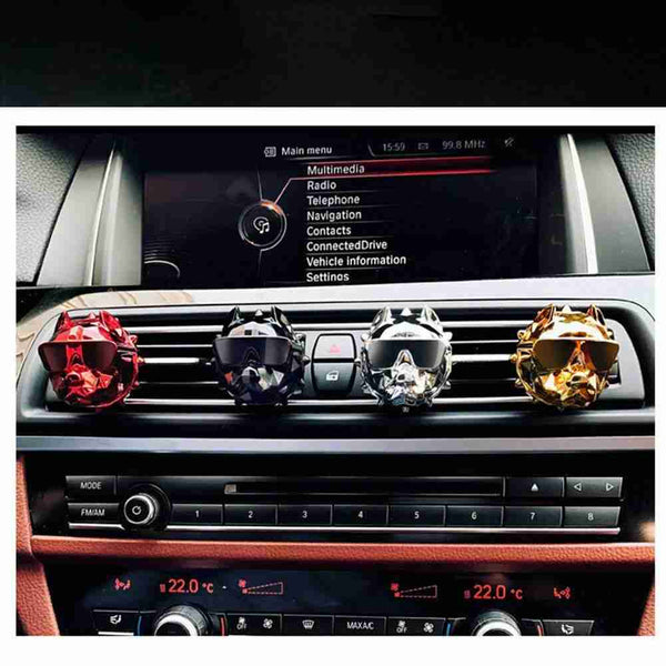 Pitbull Bulldog Dog Mix Color Car Fragrance Diffuser with Vent Clip Automotive Air Freshener Purifier 2 Aromatherapy Tablets Included