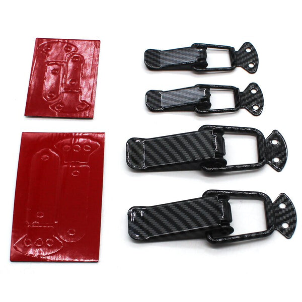 2pcs Carbon Small Universal Bumper Durable Security Hook Lock Clip Kit Clip Hasp Racing Car Truck Hood Quick Release Fastener Accessories