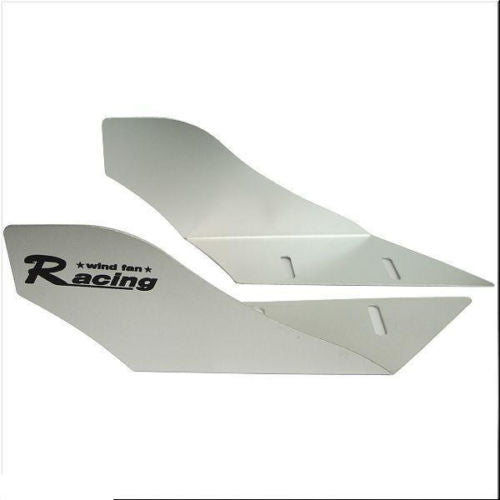CAR RACING WIND FAN ALUMINUM BUMPER SPLITTER SPOILER WING X 2 PIECES SILVER
