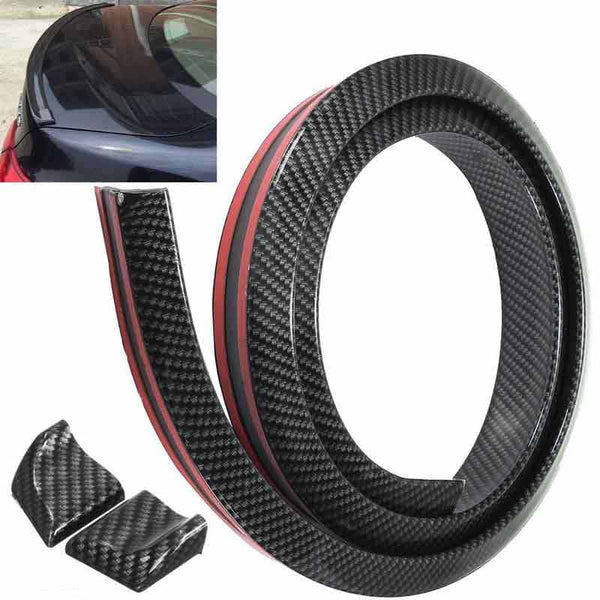 Samurai 4.9Ft/1.5M x 45MM Universal Carbon Fiber Car Rear Roof Trunk Spoiler Wing Lip Sticker