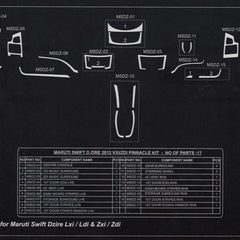 New Swift Dzire 2012 LXI / LDI Wooden Dash Kit Trim Dashboard