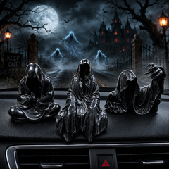 Grim Reaper Rocking Chair Figurine Cute Gothic Mini Statue For Car Dashboard Bookshelf, Desk & Home Decor Funny Resin Shelf Sitter Gothic Decoration