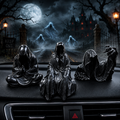 Grim Reaper Rocking Chair Figurine Cute Gothic Mini Statue For Car Dashboard Bookshelf, Desk & Home Decor Funny Resin Shelf Sitter Gothic Decoration