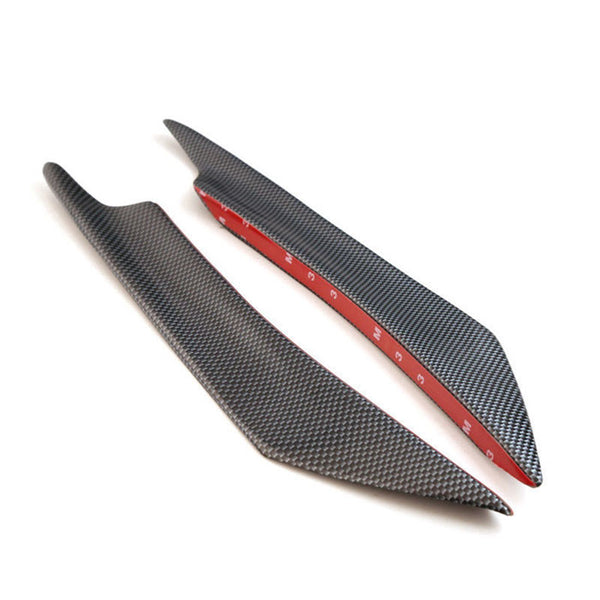 4pcs Universal, Carbon Fiber Color Car Front Bumper Fins Body Spoiler Canards