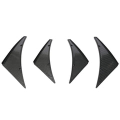 Carbon Fiber Look Canards Kit 4-Piece Front/Rear Bumper Fins Universal Fit