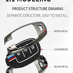 Car 3 Button Flip Key Metal Key Cover Compatible With Polo Vento Jetta Ameo Passat And Skoda Rapid Laura Superb Octavia Fabia Yeti