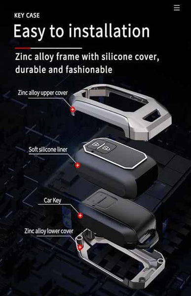 Car 3 Button Smart Key Metal Key Cover for Hyundai Grand i10 NIOS, Asta, Venue, i20, Aura, Exter, Creta, Elantra