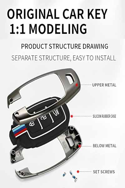 Car 3 Button Smart Key Metal Key Cover for Hyundai Grand i10 NIOS, Asta, Venue, i20, Aura, Exter, Creta, Elantra
