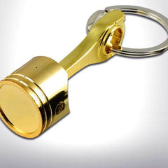 Car and Bike Racing Metal Keychain Engine Block Piston/ Rod Assembly Keyring (Golden)