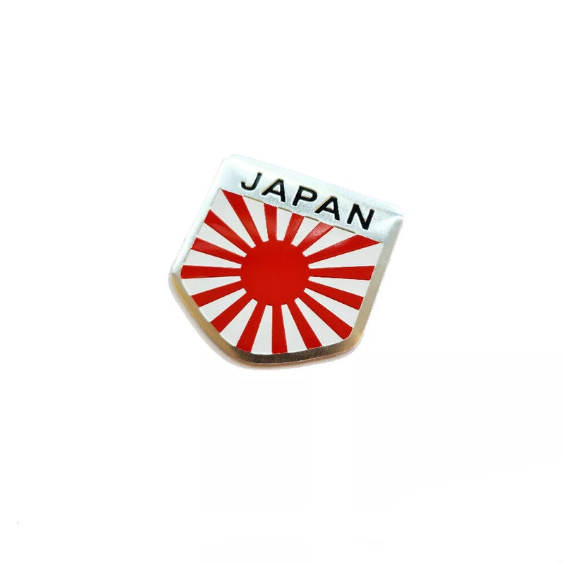 Car Autotmotive Exterior Accessories Japanese Shield Flag Trunk Side Rear Metal Emblem Badge Decal Sticker
