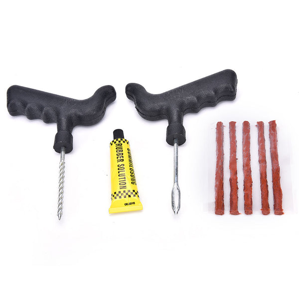 Car Bike Auto Tire Puncture Plug Repair Tool Kit With Glue For Tubeless Tyre Safety Strip