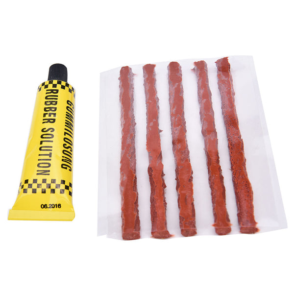 Car Bike Auto Tire Puncture Plug Repair Tool Kit With Glue For Tubeless Tyre Safety Strip