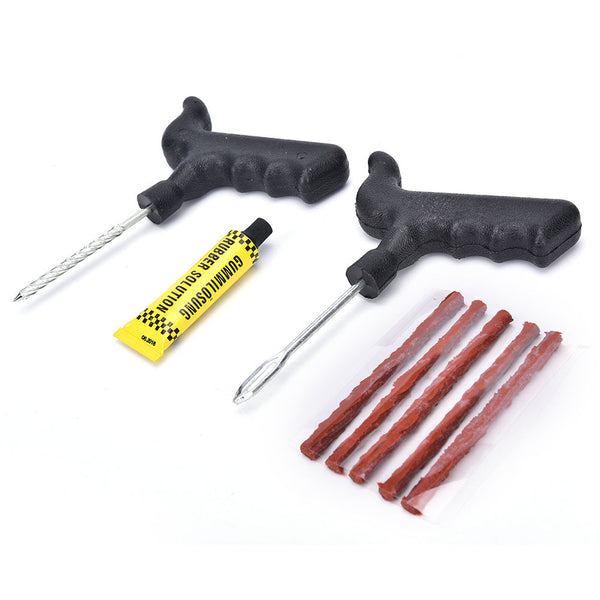 Car Bike Auto Tire Puncture Plug Repair Tool Kit With Glue For Tubeless Tyre Safety Strip