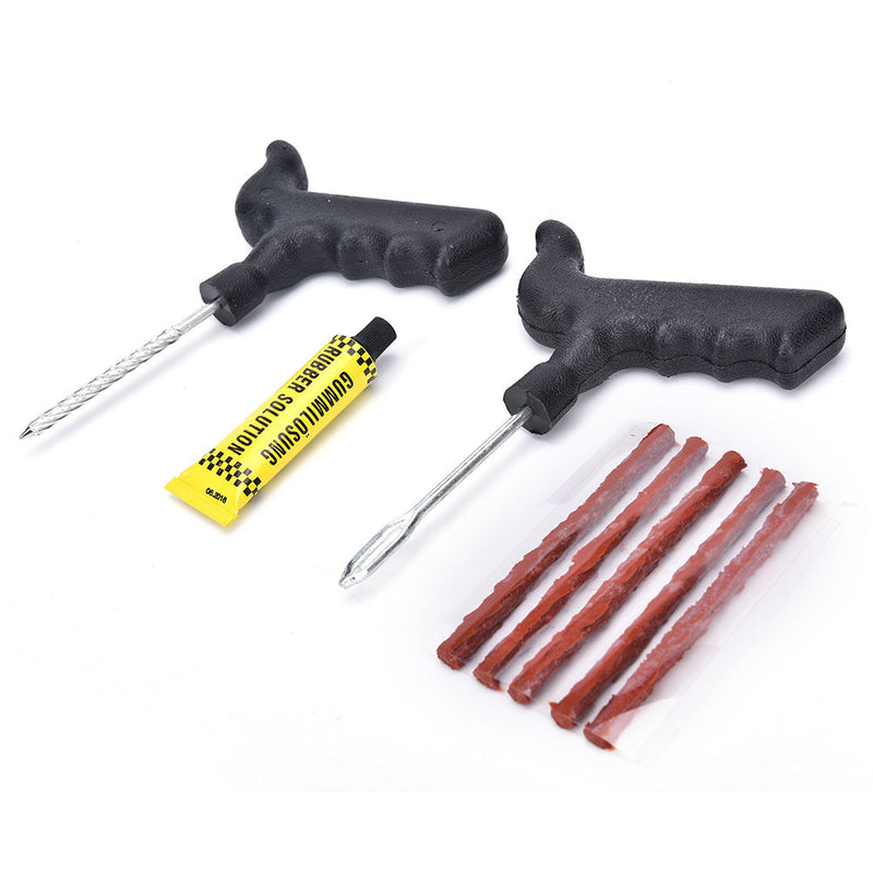 Car Bike Auto Tire Puncture Plug Repair Tool Kit With Glue For Tubeless Tyre Safety Strip