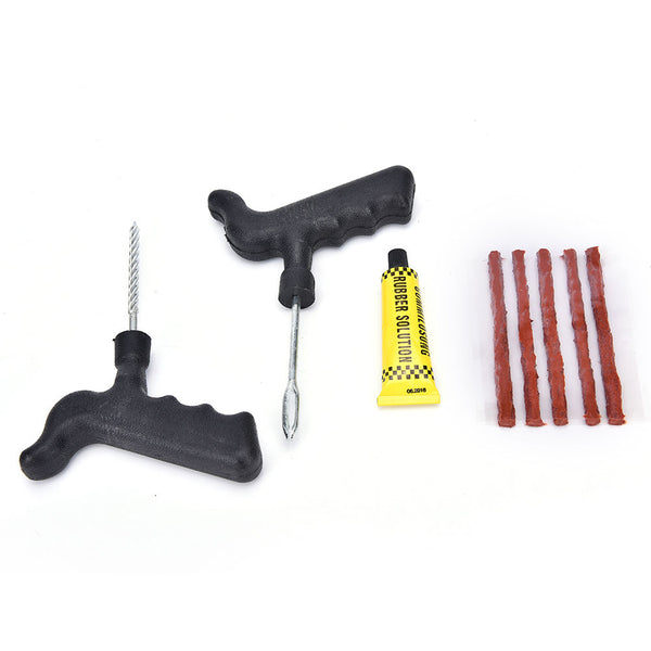 Car Bike Auto Tire Puncture Plug Repair Tool Kit With Glue For Tubeless Tyre Safety Strip