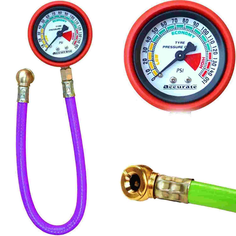 CAR BIKE TIRE REPAIR TOOL KIT HEAVY DUTY TIRE INFLATOR GAUGE AIR COMPRESSOR
