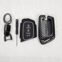 Car Carbon Black 3 Button Hard Shell Key Fob Cover for MG Hector 2020 Smart Key Fob