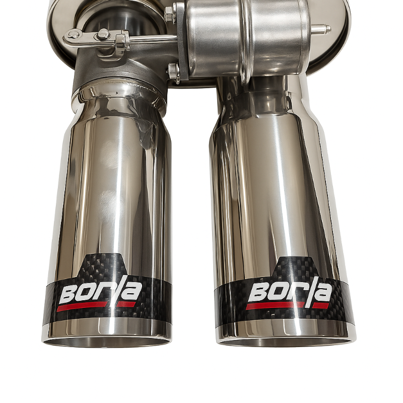Car Carbon Double Tip Valvetronic Exhaust Remote With Vacuum Valve
