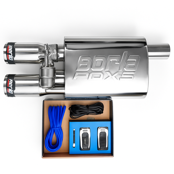 Car Carbon Double Tip Valvetronic Exhaust Remote With Vacuum Valve