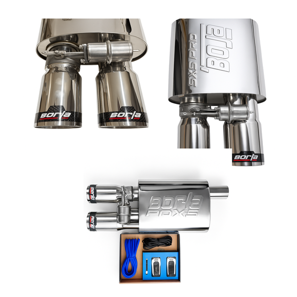 Car Carbon Double Tip Valvetronic Exhaust Remote With Vacuum Valve
