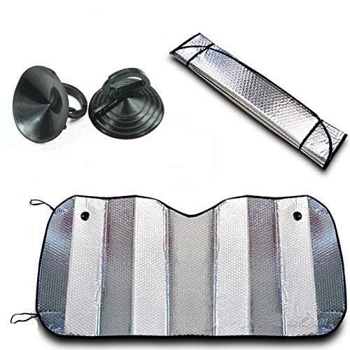 Car Front/Rear Foldable Silver Foil Sunshade UV Protection Curtain Film Windshield | Sunshade Visor Shield Cover and Keep Your Vehicle Cool - 1pcs