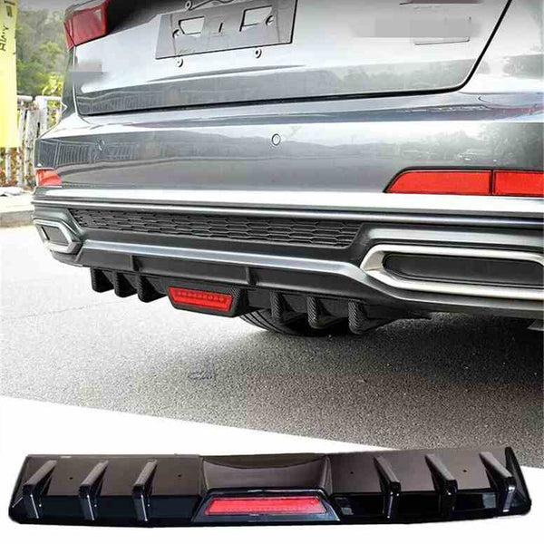 Car Glossy Black Rear Bumper Diffuser Lip Spoiler Trim w/o Tail Light