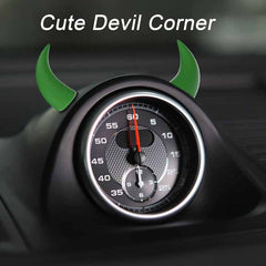 Car Red Devil Horns Decal, 2pcs Cute Car Horns Decoration Anti Collision 3D Console Self-Adhesive Stickers Car Interior Accessories
