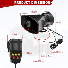Car Jeep SUV 5 Tone Loud Hooter with Mic VIP Siren 100 watts with Mic Speaker kit