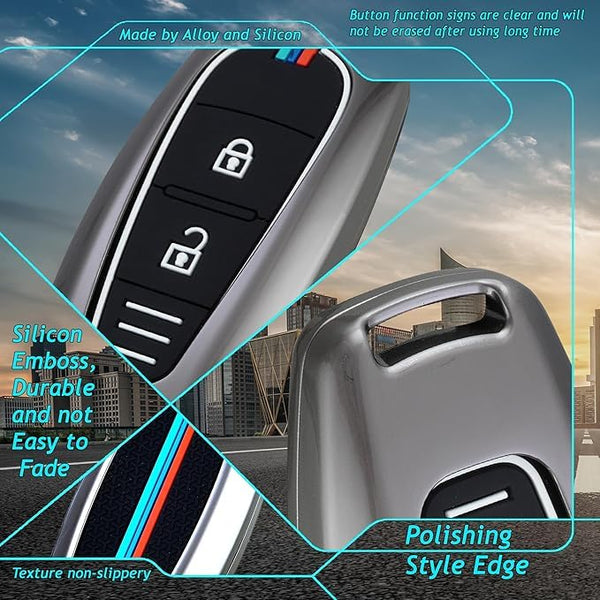 Car Metal Alloy Car Key Cover Suitable For Maruti Suzuki Baleno Ciaz Vitara Brezza S Cross Swift Ignis and Toyota Urban Cruiser