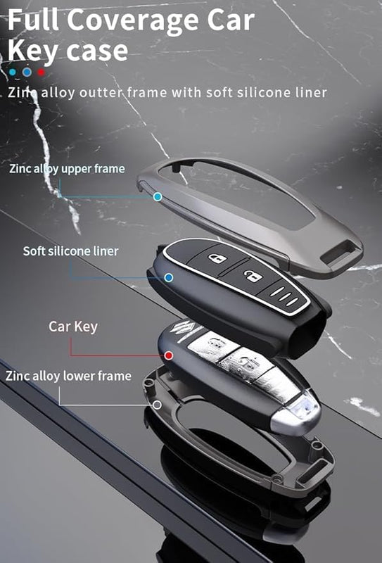 Car Metal Alloy Car Key Cover Suitable For Maruti Suzuki Baleno Ciaz Vitara Brezza S Cross Swift Ignis and Toyota Urban Cruiser
