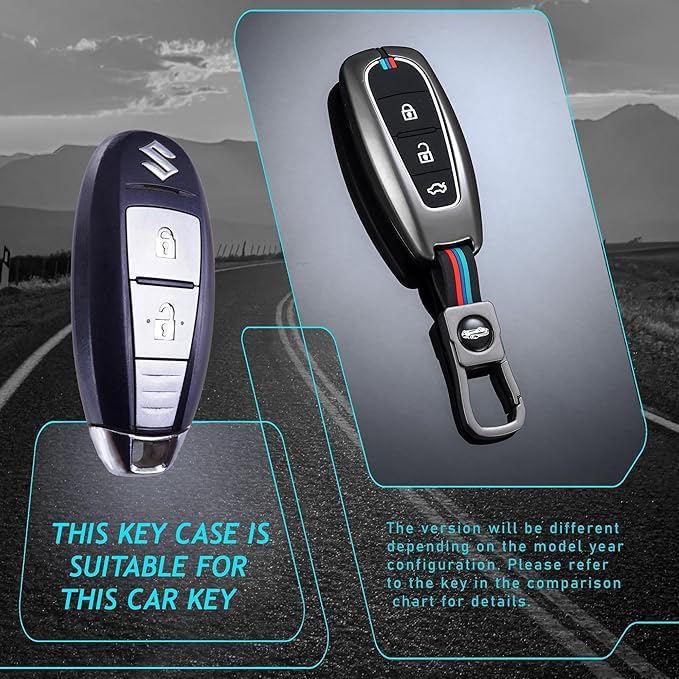 Car Metal Alloy Car Key Cover Suitable For Maruti Suzuki Baleno Ciaz Vitara Brezza S Cross Swift Ignis and Toyota Urban Cruiser