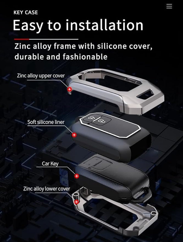 Car Metal Key Cover for Fortuner, Invicto, Innova Hycross