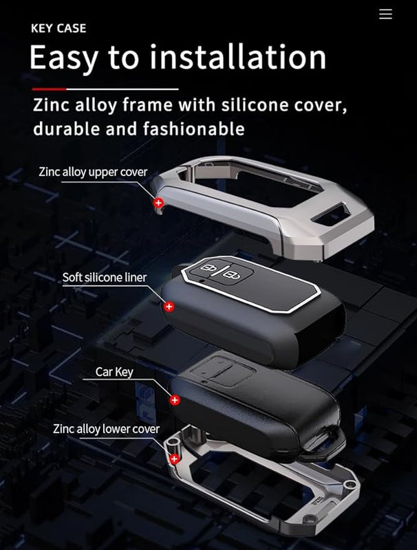 Car Metal Key Cover For Toyota Innova Crysta, Hilux
