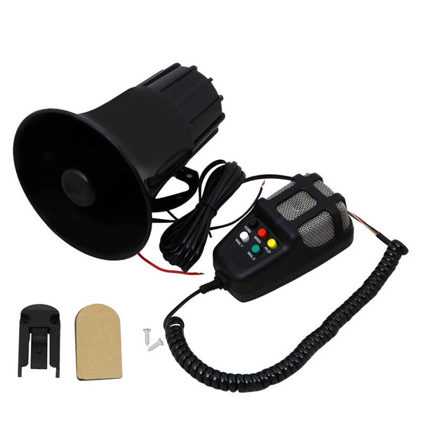 Car Siren Speaker,12V 50W 7 Tone Sound Car Siren Vehicle Horn with Mic PA Speaker
