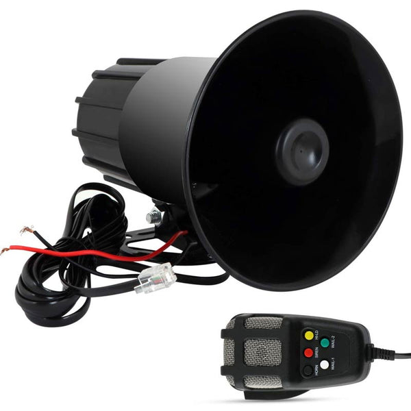 Car Siren Speaker,12V 50W 7 Tone Sound Car Siren Vehicle Horn with Mic PA Speaker