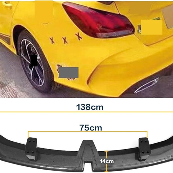 Car Spoiler Wing Rear Wing Sedan Type ABS Material Tail Fin Black Spoiler Rear Trunk Spoiler Wing